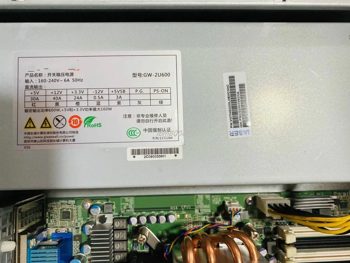 KHACHIMO KHACHIMO NF5220 NF5240M3 GW-2U600 600W 24+8+8 pin server power supply — product photo