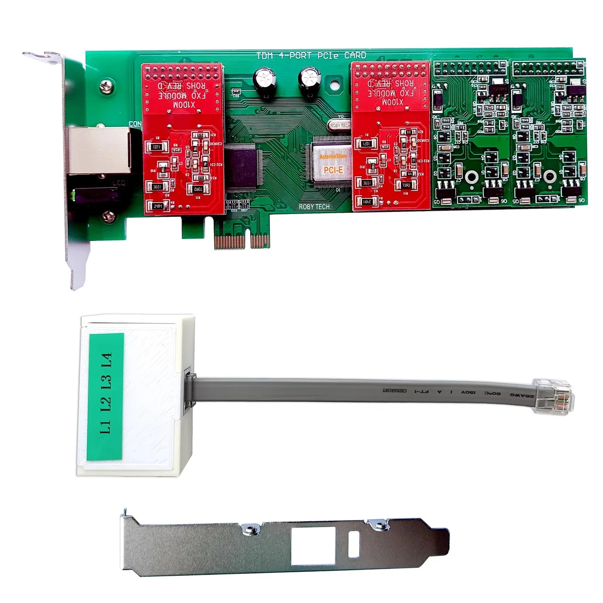 Roby Technology Co., Limited Roby Technology Co., Limited AEX410 2 FXO+2 FXS PCIe telephone accessory — product photo