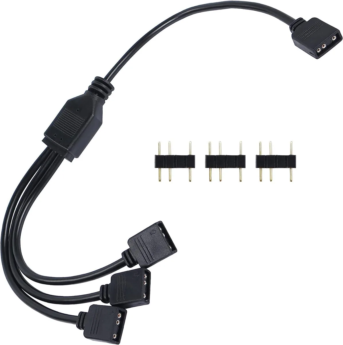 Vszerda 3-pin ARGB LED splitter extension cable, 30 cm, black PVC finish