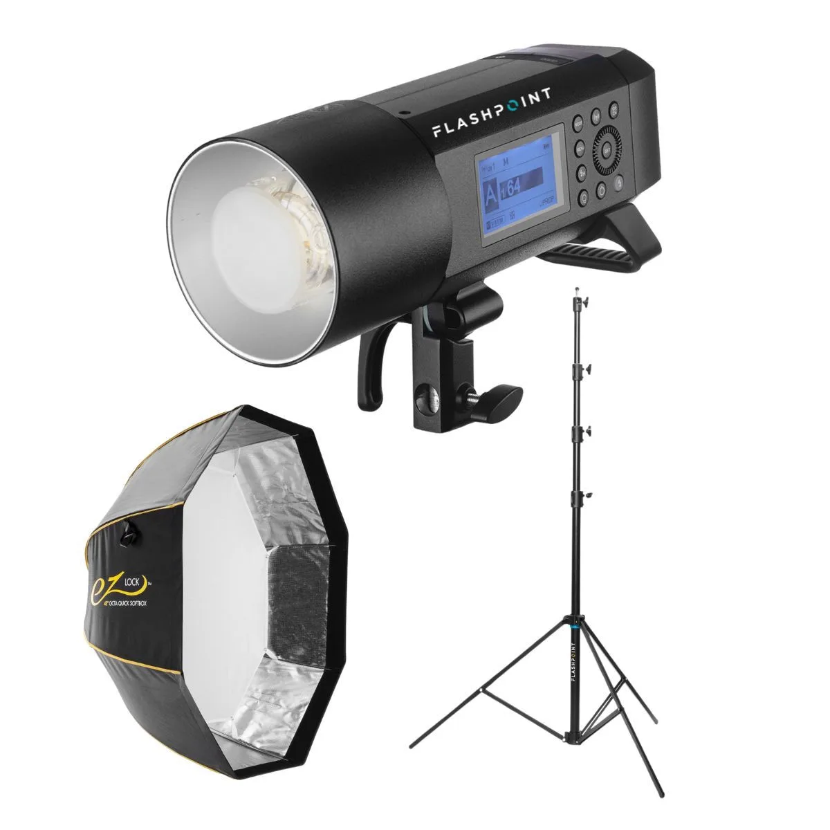 Flashpoint Brand Flashpoint XPLOR 400 Pro TTL R2 Monolight Studio 48" Octa Softbox 13' Auto Stand — product photo