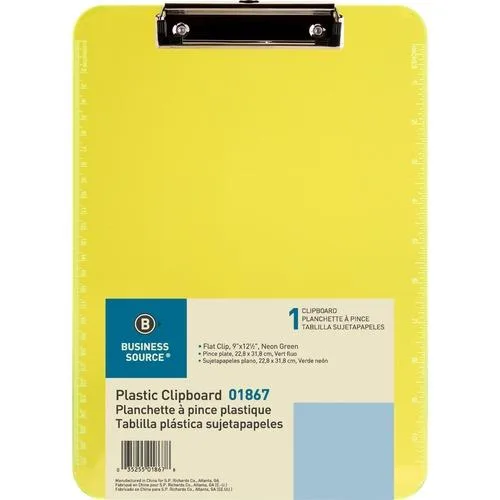 Business Source Business Source 01867BD Clipboard Clip Neon Green 6 Pack — product photo