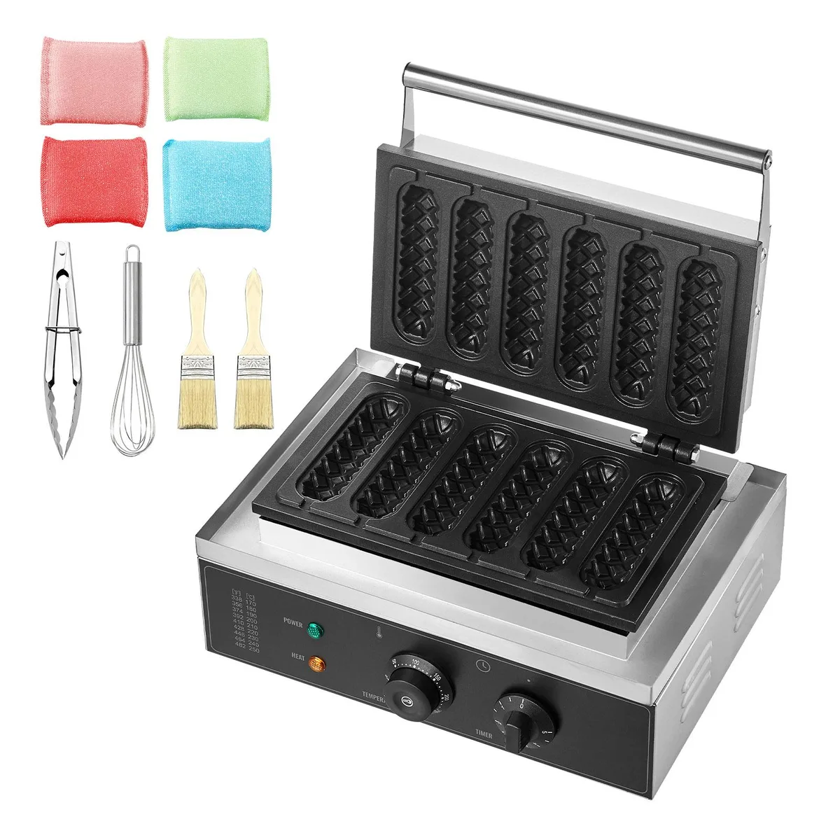 VEVOR VEVOR Commercial Waffle Stick Maker 6PCS 1500W Stainless Steel — product photo