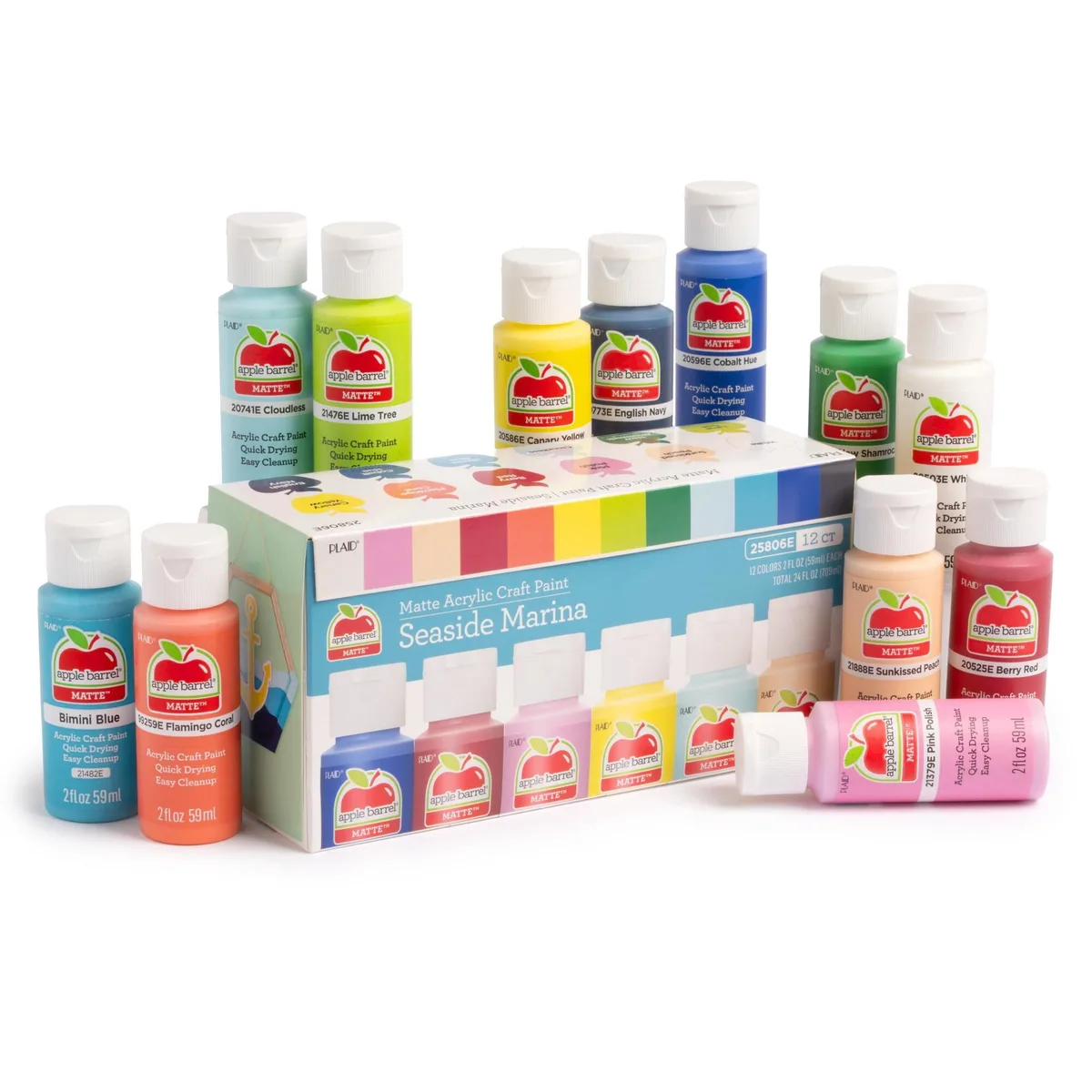 Apple Barrel Apple Barrel Seaside Marina Acrylic Craft Paint Set of 12 — product photo