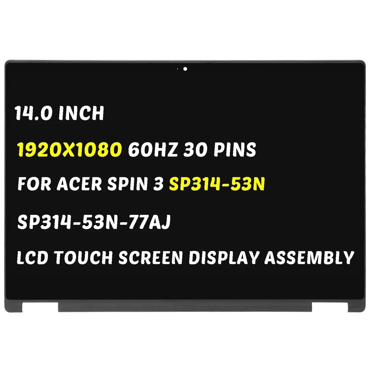 V2 Technologies V2 Technologies 14.0" FHD 1920x1080 Touch Screen Panel for Acer Spin 3 SP314-53N — product photo