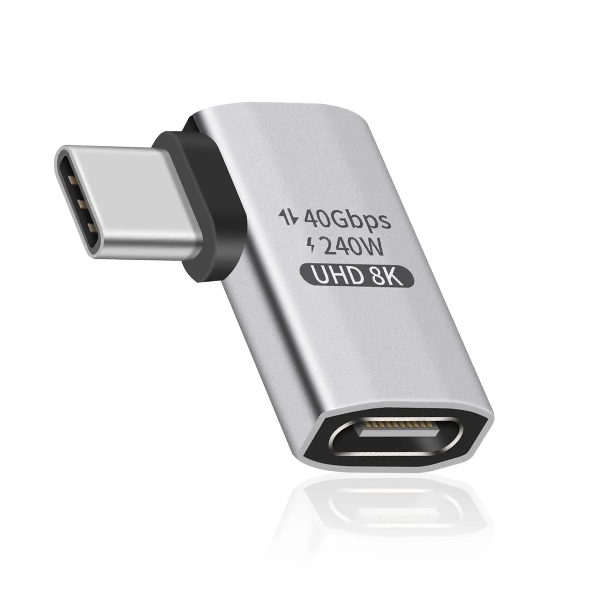 BUCIER BUCIER 240W 40Gbps 8K@60Hz Right Angle USB-C Adapter — product photo