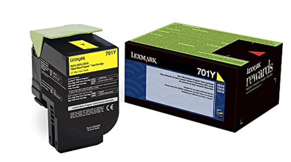 Lexmark Lexmark 70C10Y0 Yellow Return Program Toner Cartridge — product photo