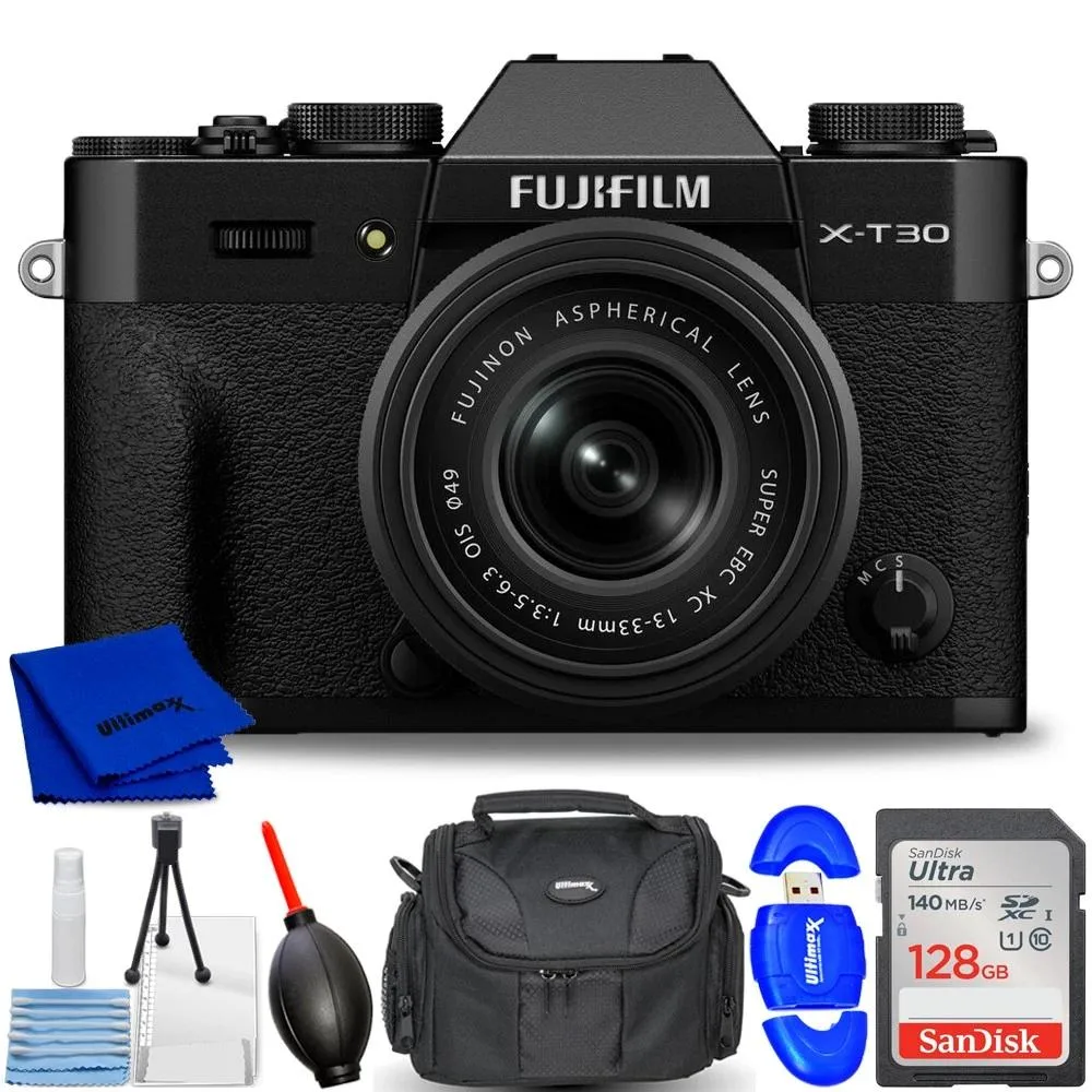 FUJIFILM FUJIFILM X-T30 III compact mirrorless camera with 13-33mm f/3.5-6.3 lens (Black) kit — product photo