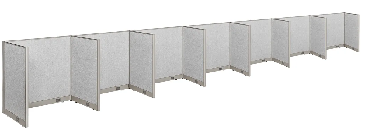 GOF GOF 7-Person Workstation Cubicles 30"D x 336"W x 48"H office furniture — product photo