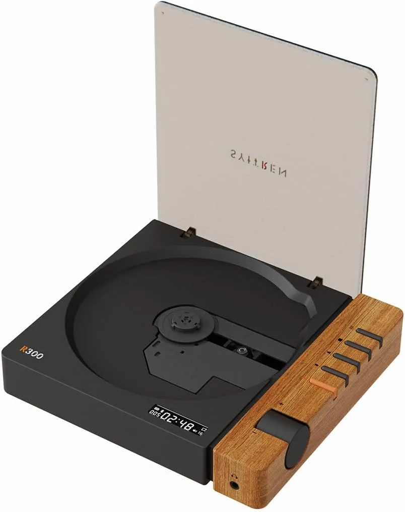 Syitren Syitren R300 cd player, Bluetooth 5.3, SPDIF, 3.5mm, 2000mAh, brown — product photo