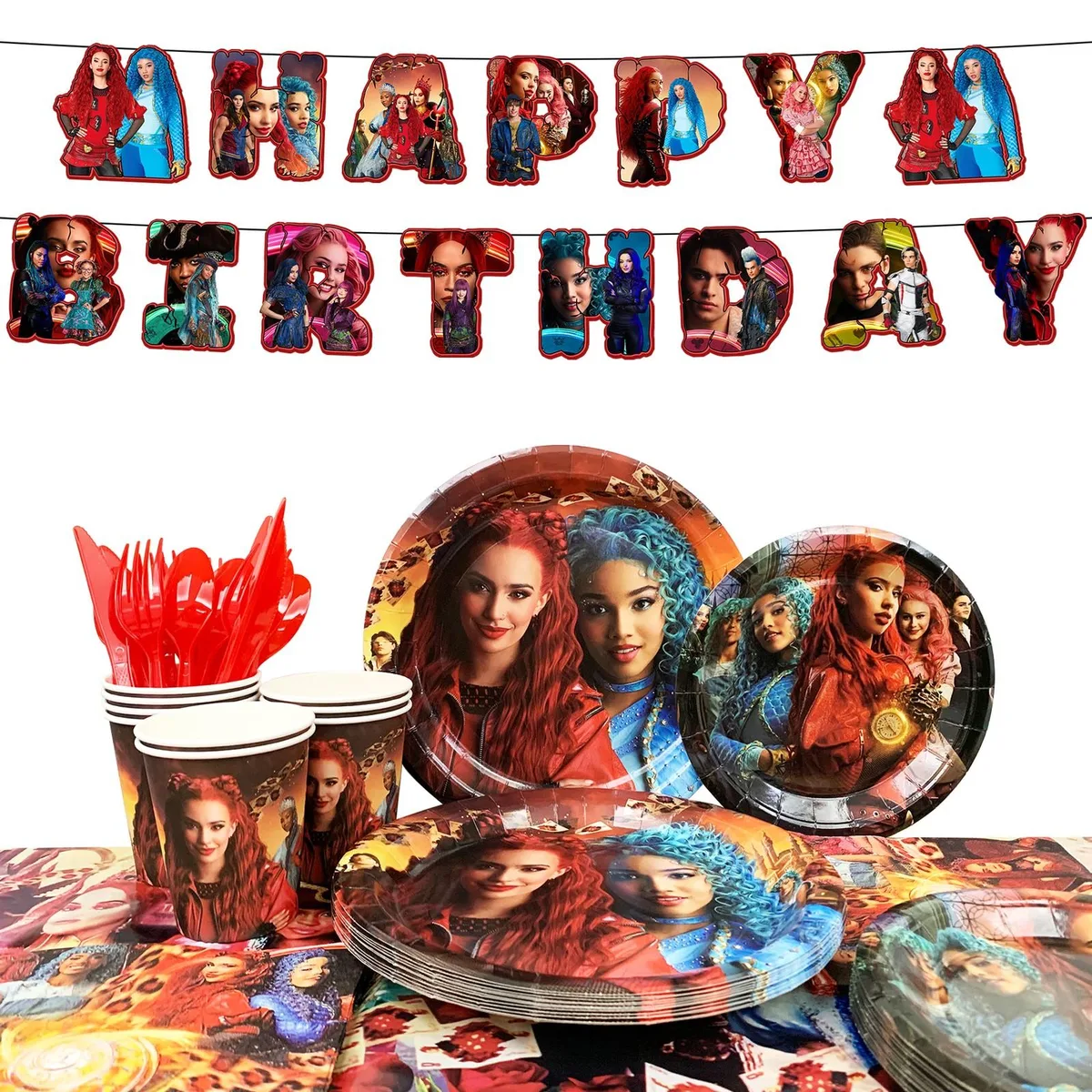 InBoxxarty InBoxxarty Descendants Party Tableware Set 114 Pcs Serves 16 — product photo