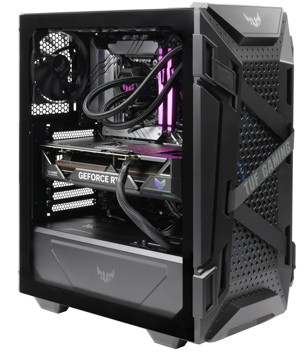 ArsenalPC ArsenalPC ASUS TUF GT301 Ryzen 9 9950X3D RX 9060 XT 128GB DDR5 2TB NVMe+2TB HDD Liquid Cooled Gaming PC — product photo