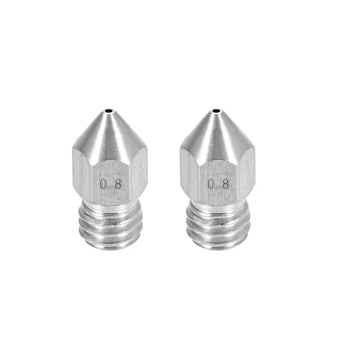 Unique-Bargains Unique-Bargains 0.8mm MK8 Stainless Steel Nozzle 2pcs — product photo