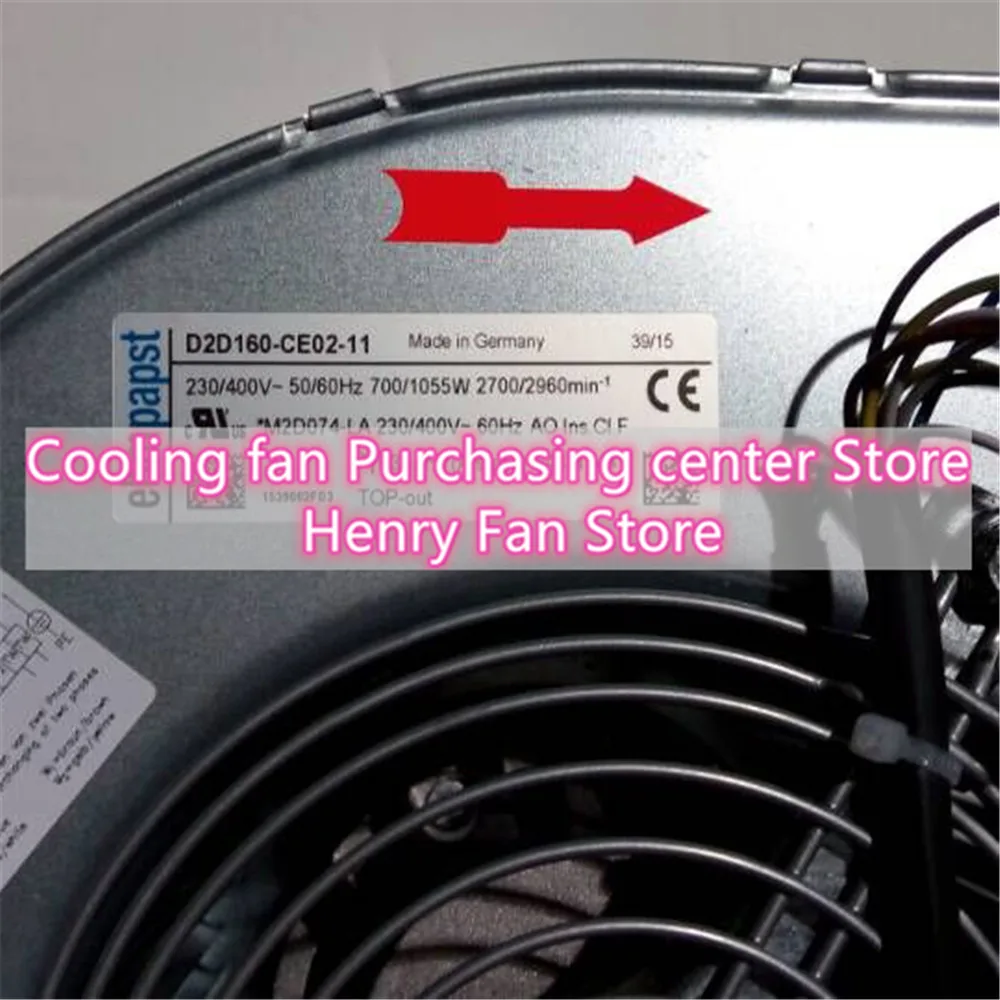 Fans Fans D2D160-BE02-11 blower 380V 700W 1195m3/h 450Pa 2700rpm 160mm 64db — product photo