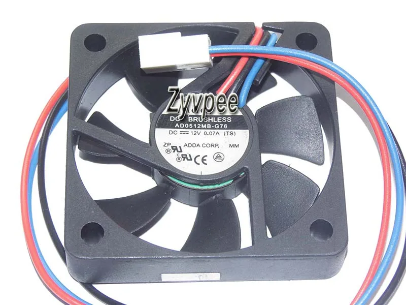 Zyvpee Zyvpee AD0512MB-G76 50mm 5010 12V .07A 3 Pin Ball Bearing Case Fan — product photo