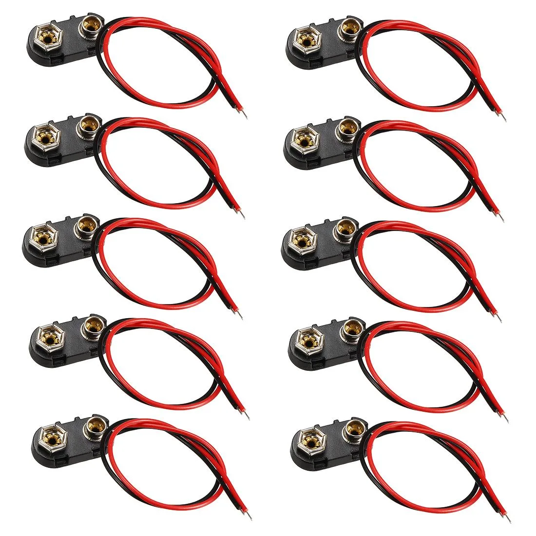 Unique-Bargains Unique-Bargains 10pcs 9V Battery Clip I-Type 15cm — product photo