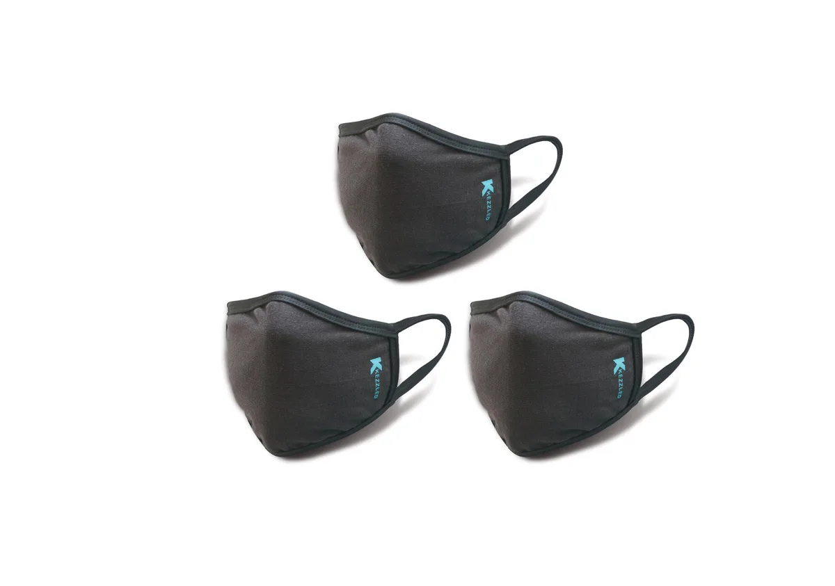 Kezzled Kezzled Anti-Dust Breathable Face Mask Black Pack of 3 — product photo