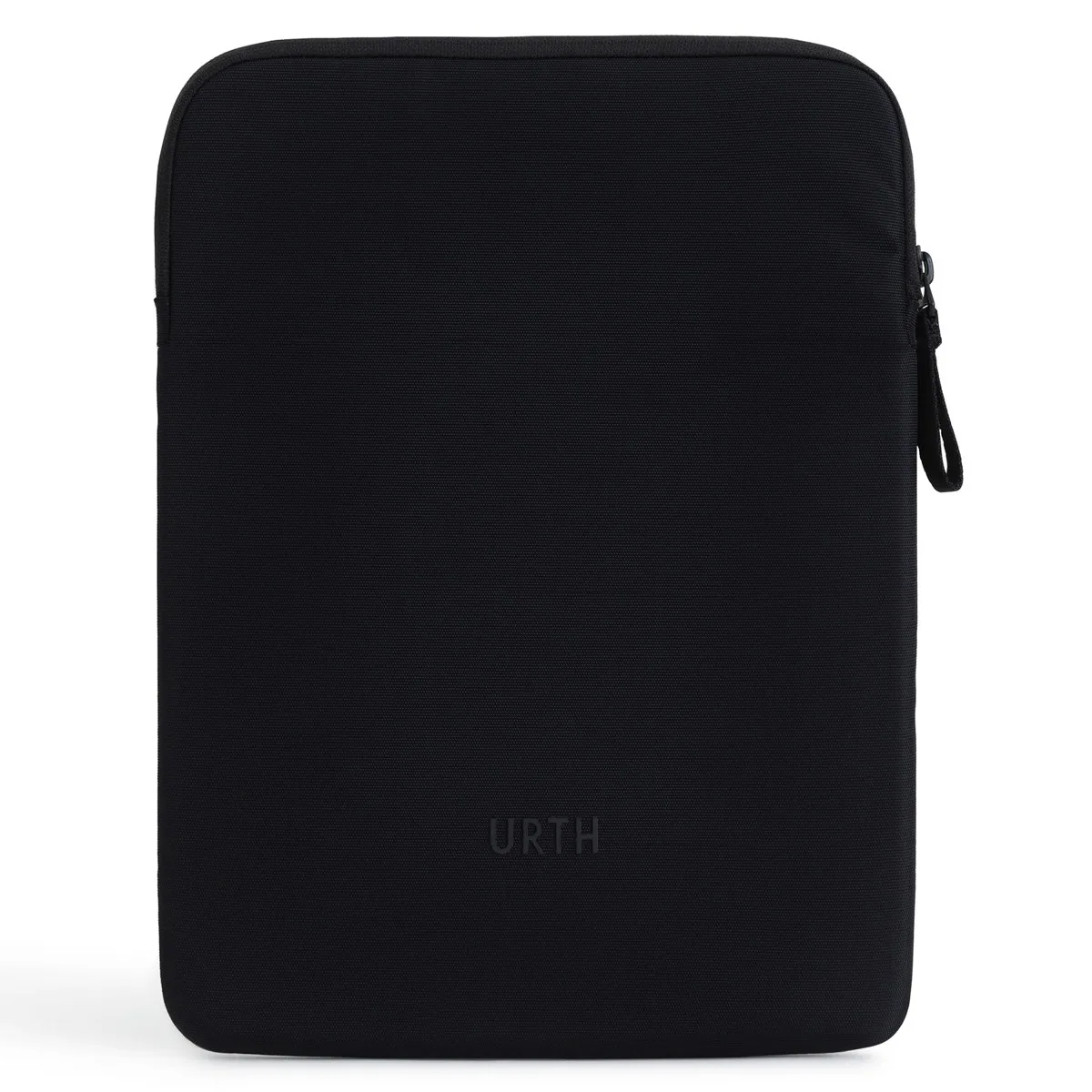 Black 13-inch laptop sleeve, recycled nylon with fleece lining