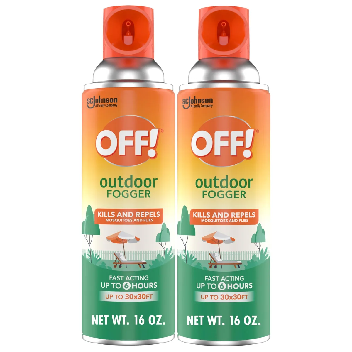 Two 16 oz OFF! Backyard Pretreat Fogger aerosol cans