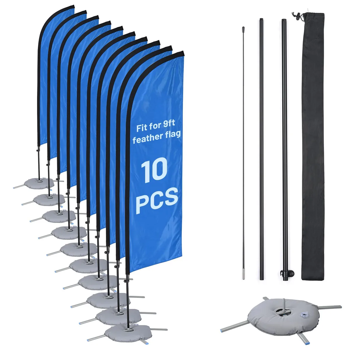 Instahibit Instahibit 35FTFSET001-9X10-CROSS 10-pack flag pole kit — product photo