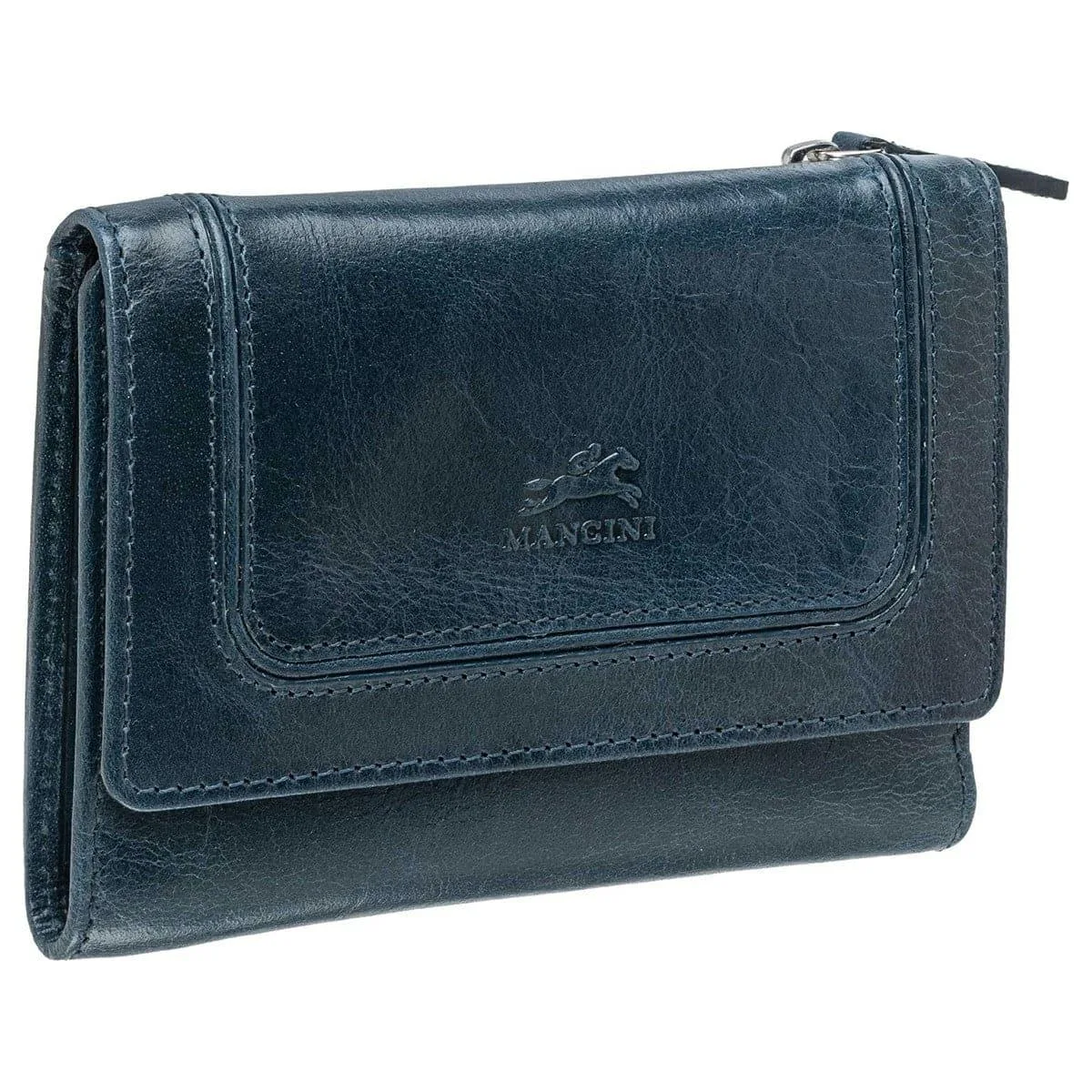Mancini Leather Goods Mancini Leather Goods South Beach RFID Medium Clutch Wallet Blue — product photo