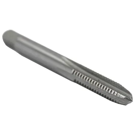 Silver steel 5/16"-22 HSS plug tap with fluted shaft and square drive end