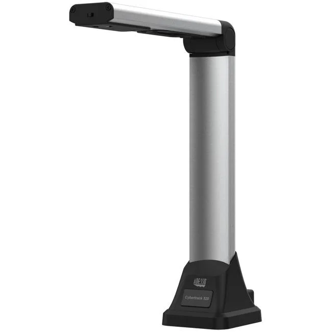 Adesso Cybertrack 520 document scanner, flat rectangular body, matte grey finish, downward-facing camera lens