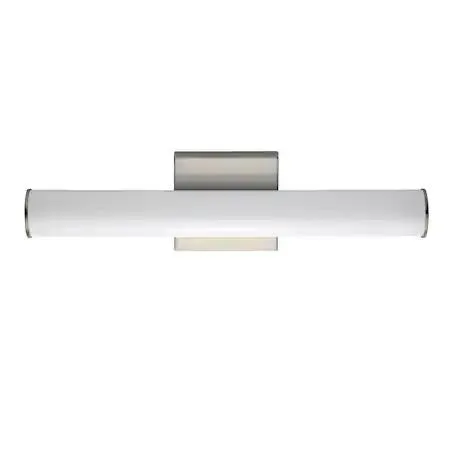 Single tubular white acrylic diffuser on satin nickel rail