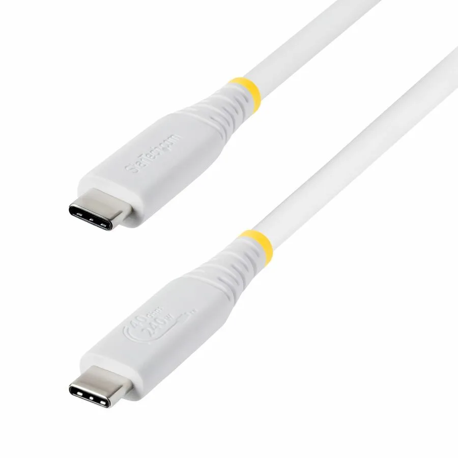 STARTECH STARTECH CC50CM40GUSB4TPW 1.5 ft Thunderbolt cable white 2 connectors — product photo