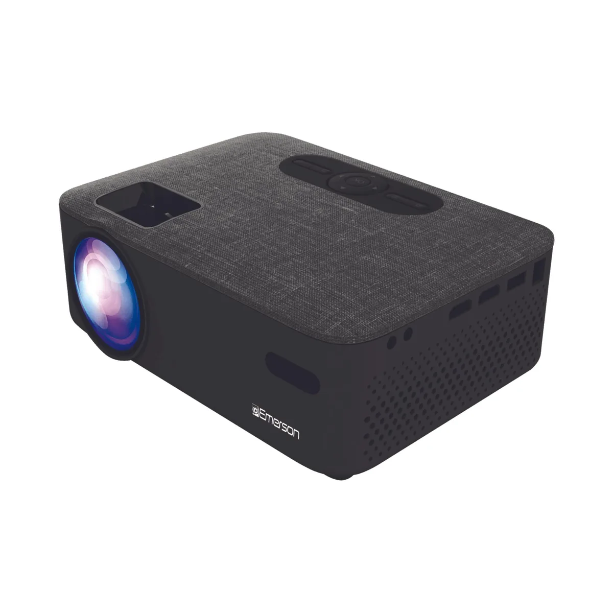 Emerson Emerson EVP-2001C home theater projector 1280 x 720 3600 lumens 100 ANSI 100" screen carry case — product photo