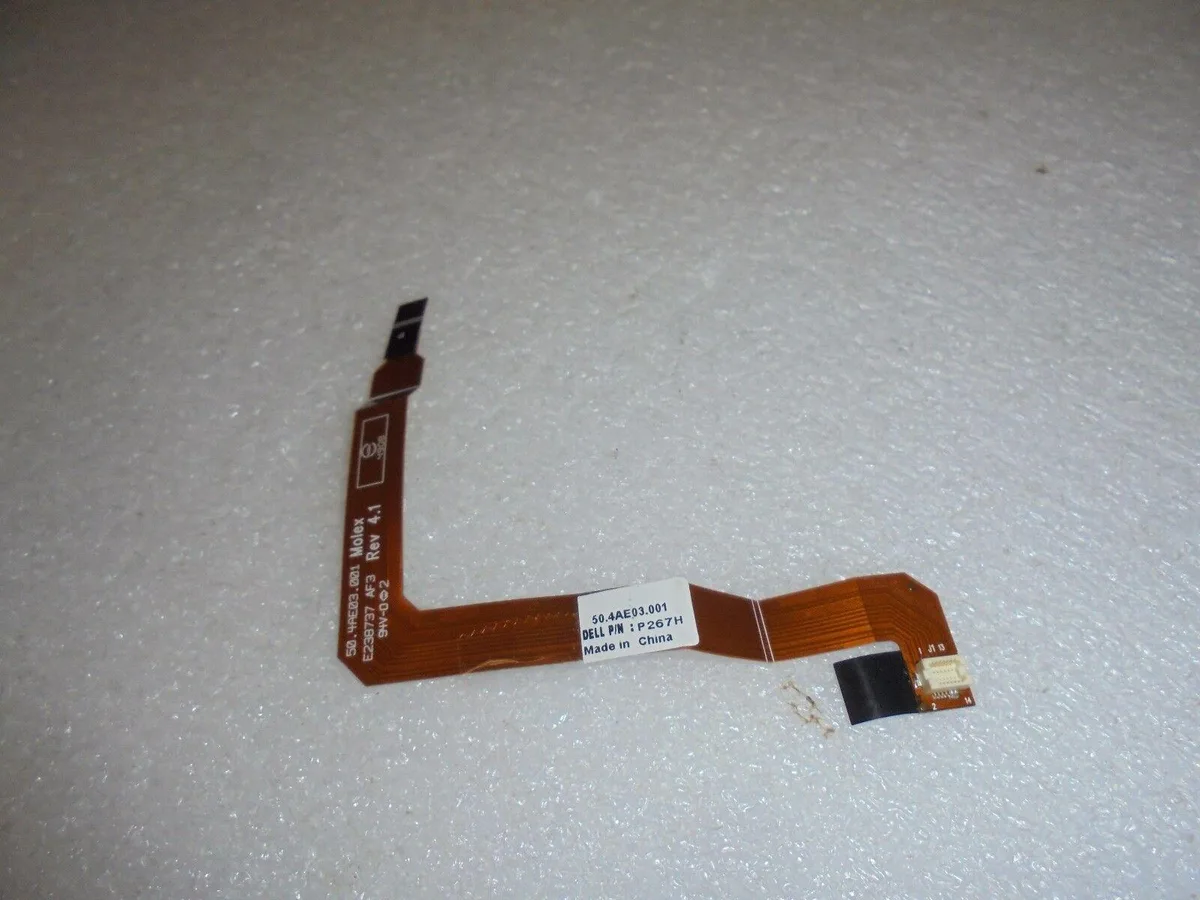 Flat grey ribbon cable with small connectors at both ends