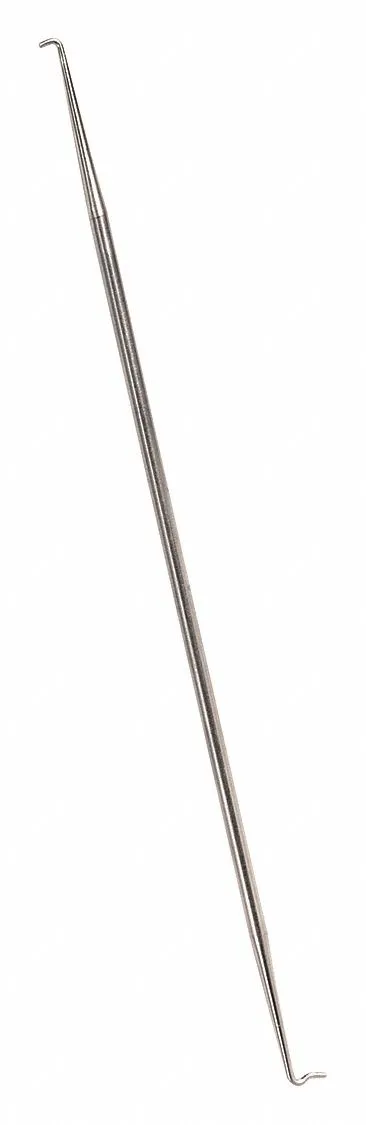 Five nickel-plated steel push-pull hooks, seven inches long