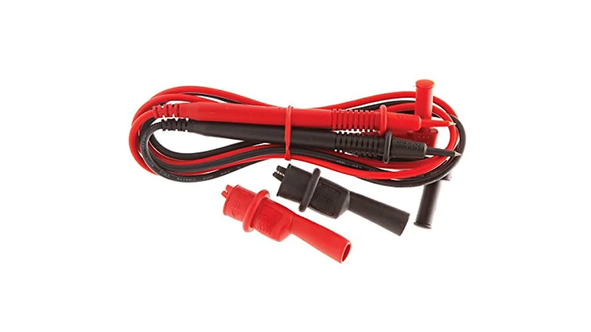 Pair of black and red test leads with alligator clips