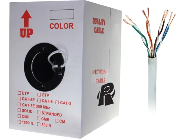Nippon Labs Nippon Labs 50CP-C6-ST-1K-WH network ethernet cable Cat6 1000 ft White 24 AWG stranded — product photo