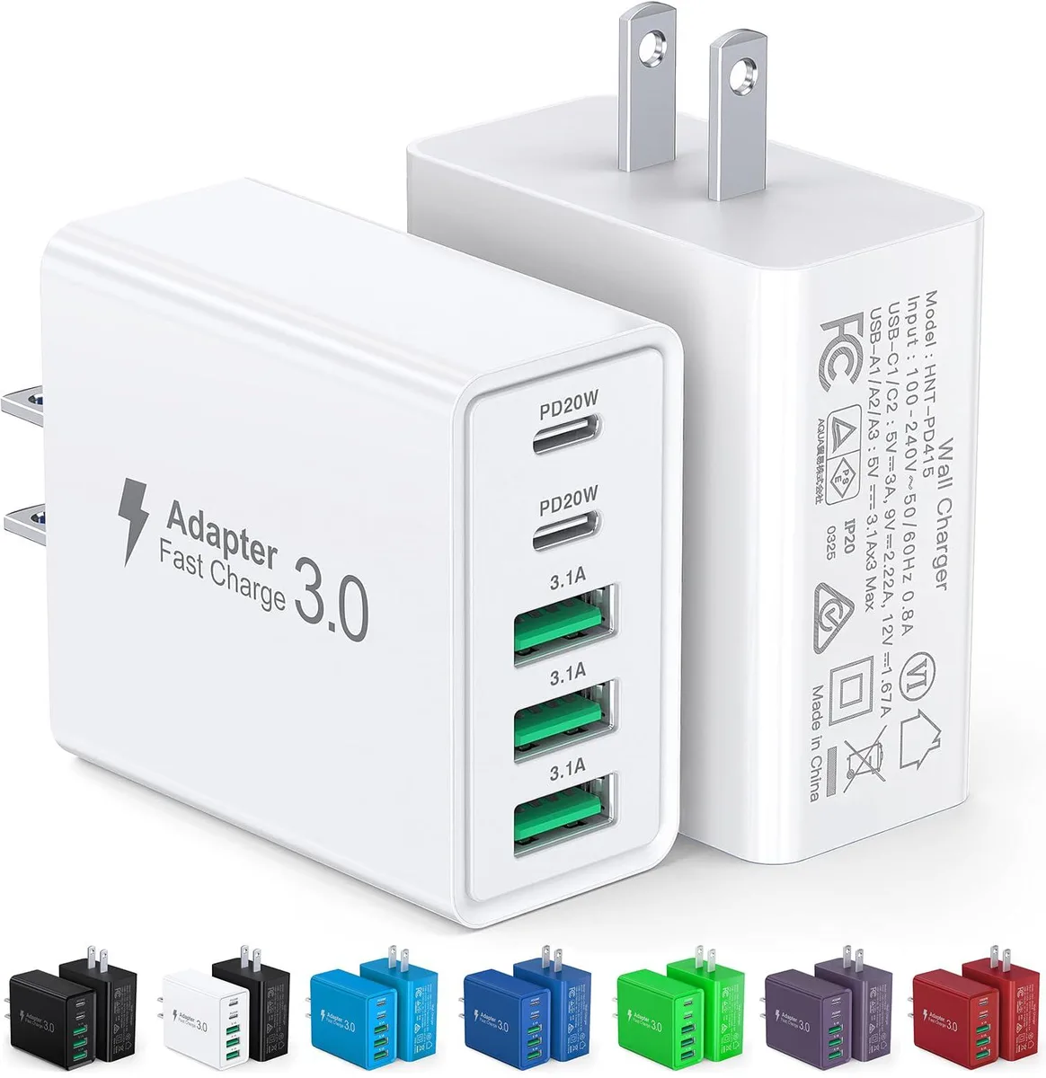  Dulums HNT-PD415 50W 5-Port USB Charger 2-Pack White — product photo