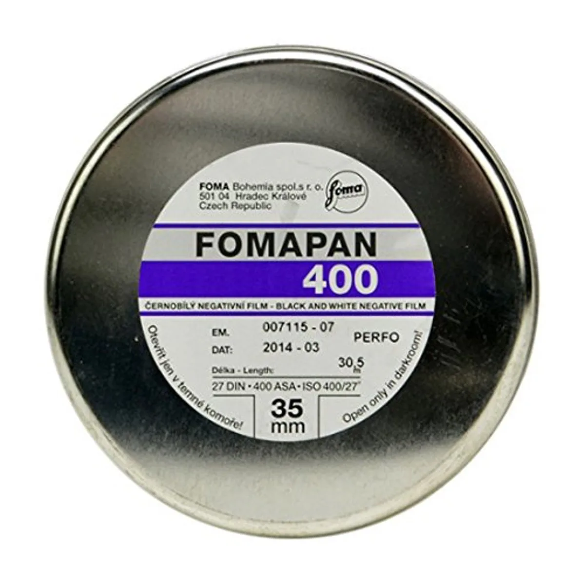 Foma Film Foma Film Fomapan 400 Action 35mm Black and White Negative Film 100' Roll — product photo