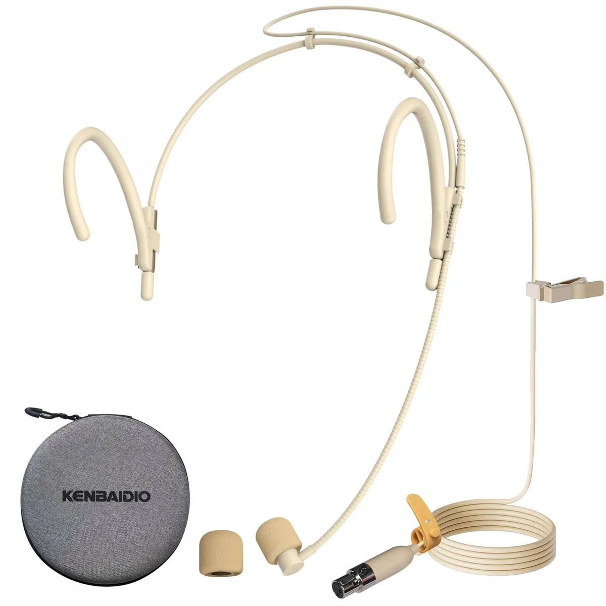  KENBAIDIO Headset-TA3F Beige Condenser Microphone Mini XLR 3 Pin TA3F Plug — product photo