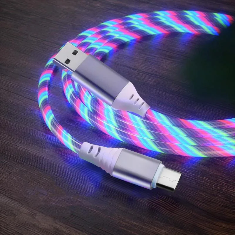 Defendwe Defendwe 1m Glowing LED Flow Light USB Cable Micro USB to USB A — product photo
