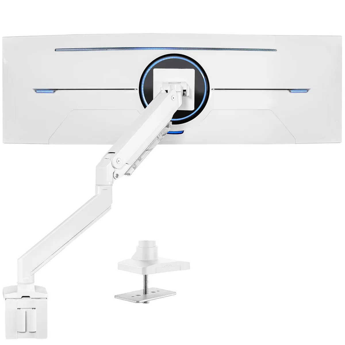 VIVO VIVO White Single Pneumatic Monitor Desk Mount 49 — product photo