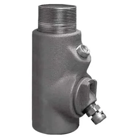 Silver iron threaded sealing conduit fitting, vertical orientation, 2 inch trade size
