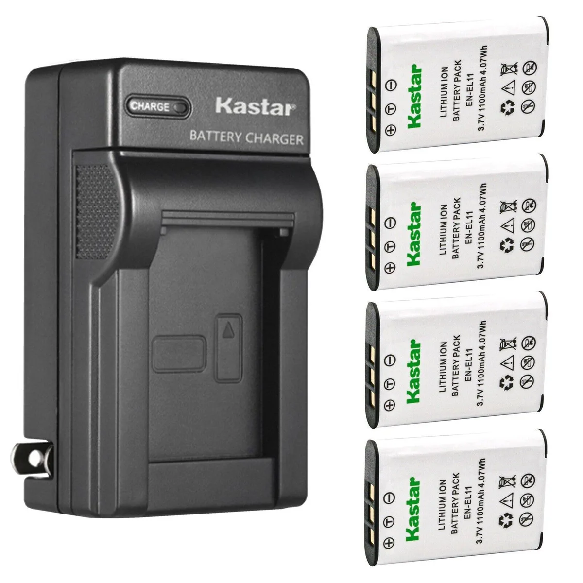 Kastar Kastar 4-Pack EN-EL11 Li-Ion Battery &amp; AC Charger — product photo