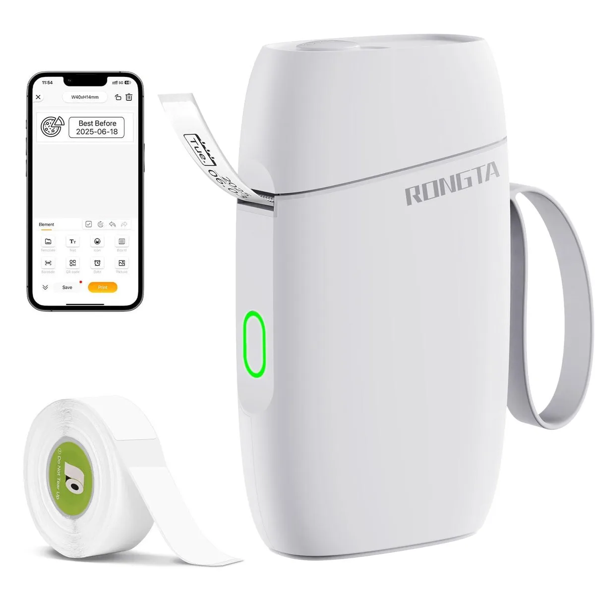 Rongta R5 Label Printer White 12 mm 203 DPI — product photo