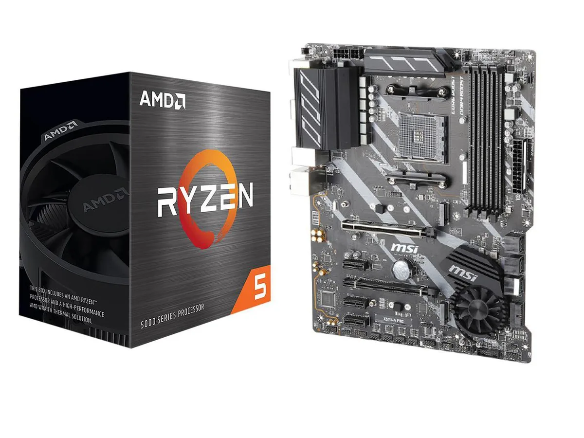 MSI MSI X570-A PRO AMD motherboard with Ryzen 5 5500 — product photo