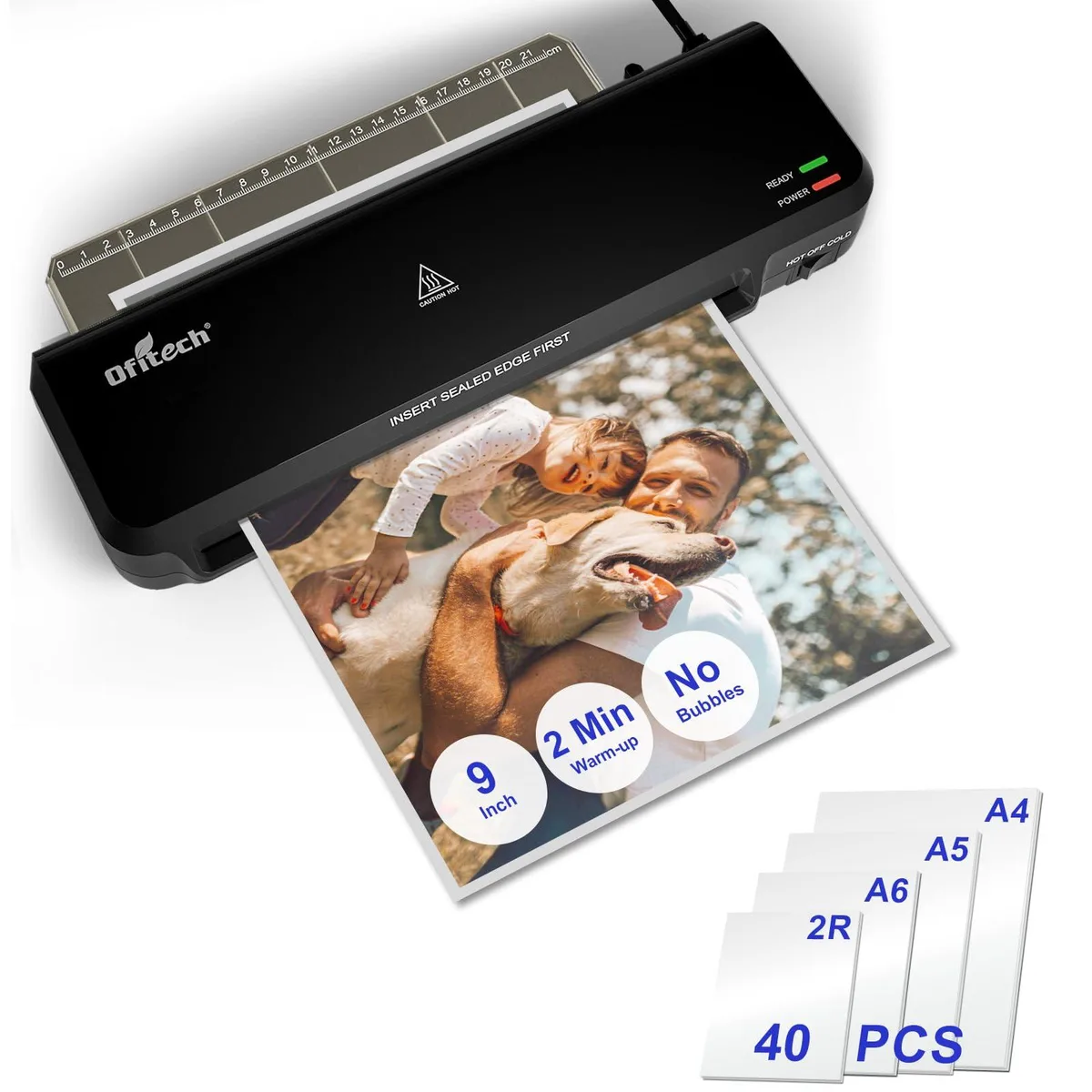  Laminator Machine 40 Sheets 9 inch Hot Cold 2 Min Warm Up A4 Anti-Jam Office Equipment — product photo