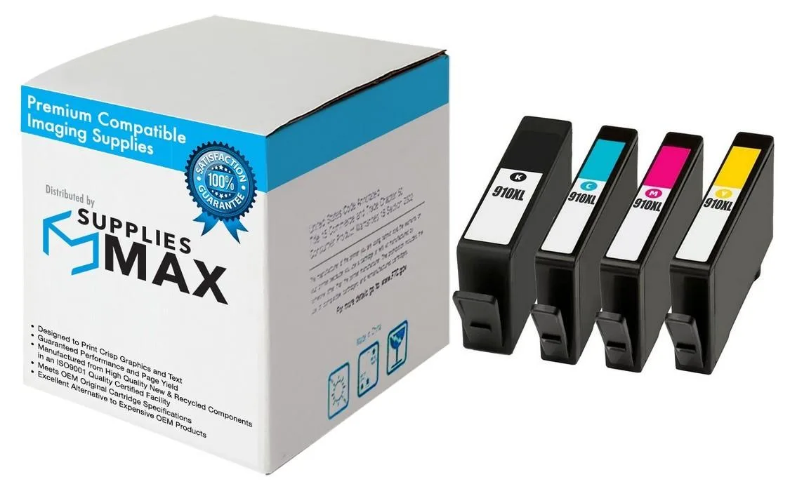 SuppliesMax SuppliesMax 910XL High Yield Inkjet Combo Pack (BK/C/M/Y) 825 Pages — product photo