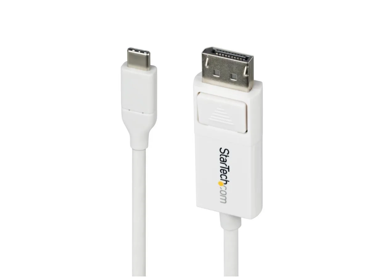 STARTECH STARTECH CDP2DP2MBW 6.6FT USB-C to DisplayPort 1.2 Cable 4K 60Hz Bidirectional White — product photo