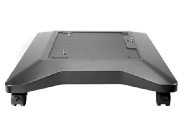 White rectangular printer stand on four wheels