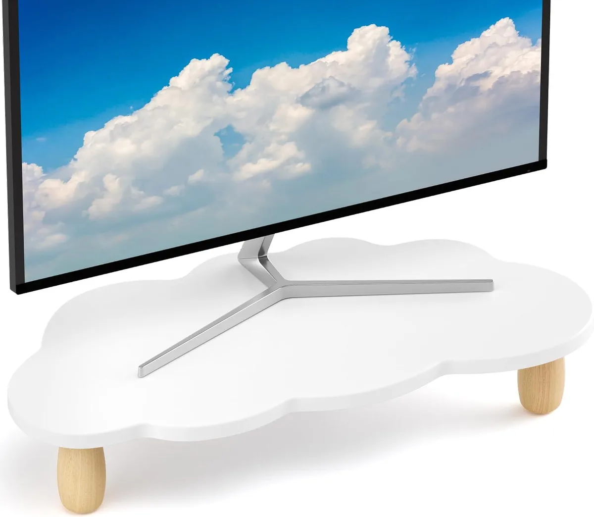PISKEKAT PISKEKAT Cloud-Shaped Monitor Stand Riser 16.5x8.2x3.2in 44lb — product photo