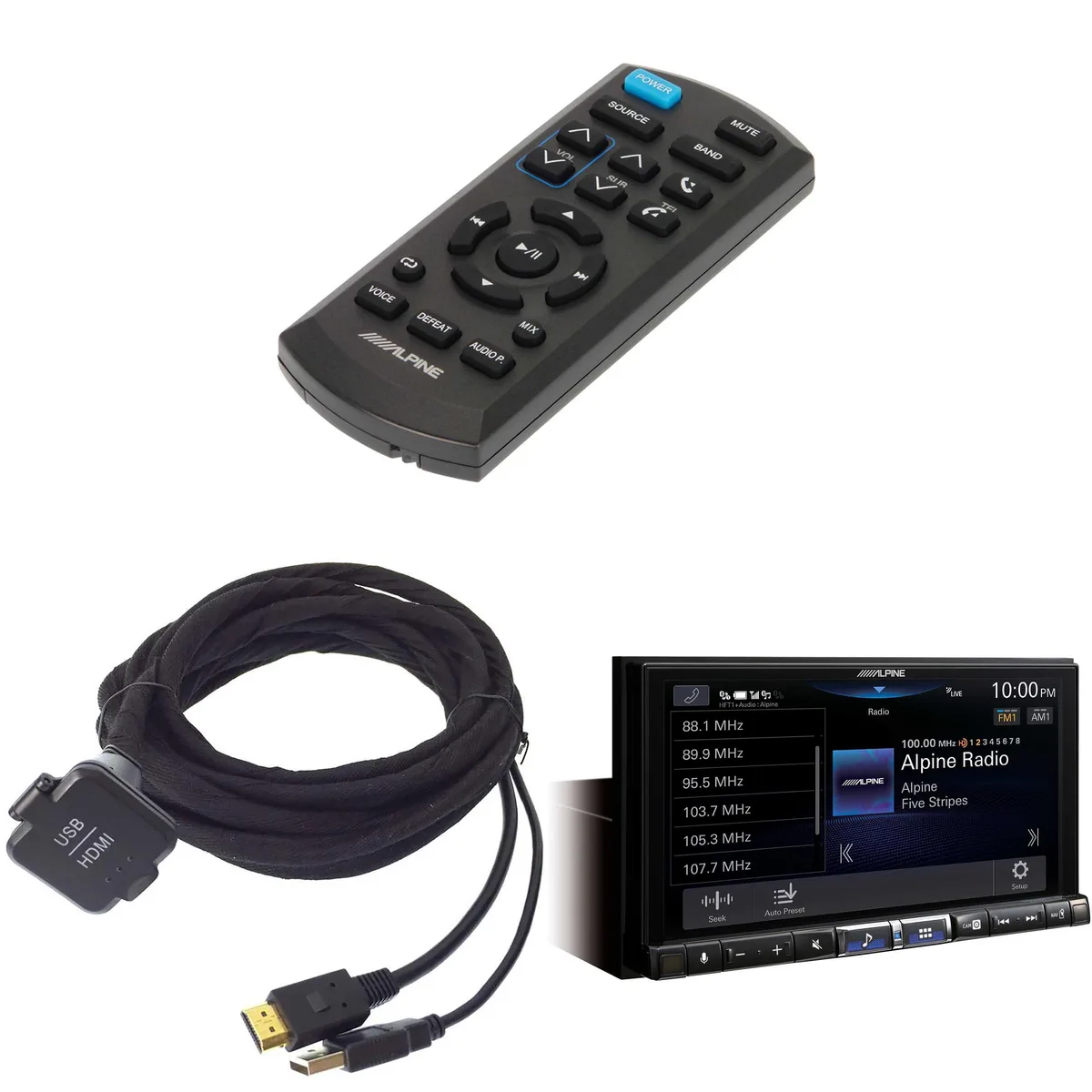 Alpine Alpine iLX-507 7" Receiver Bundle with KCU-315UH Cable &amp; RUE-4360 Remote — product photo