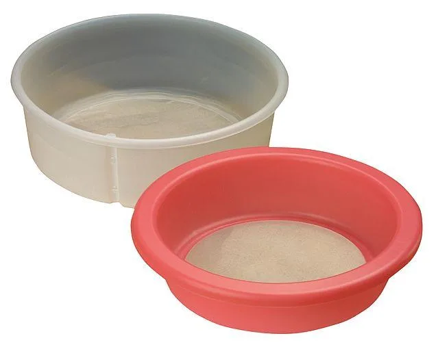 Red disposable tank strainers in a pack of twenty