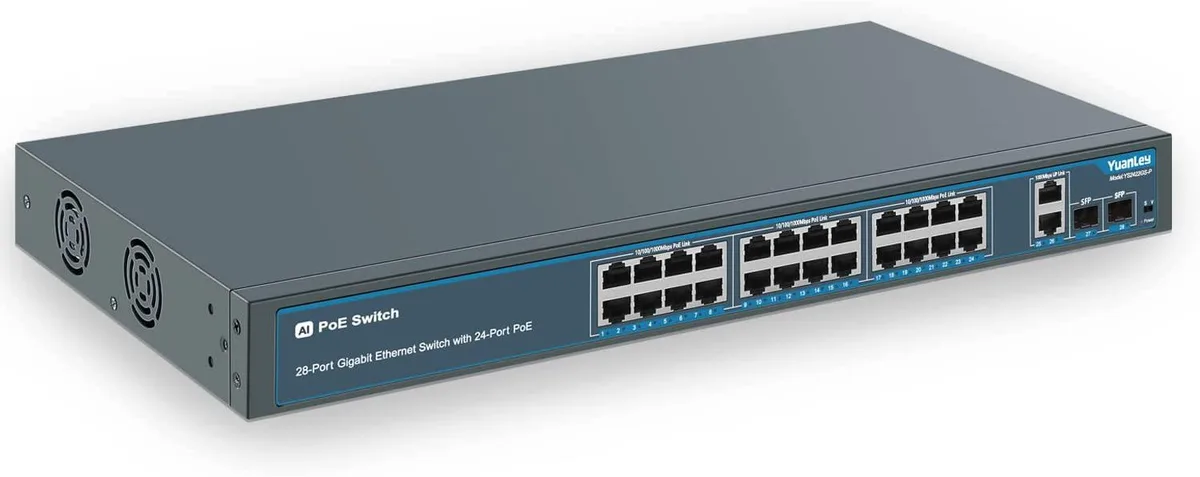 BFKK BFKK 24 Port Gigabit PoE+ Switch 2 Uplink 2 SFP 400W Rackmount — product photo
